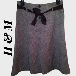 H&M Tan Brown Wool Blend Skirt